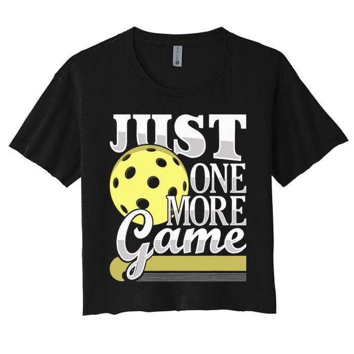 Just One More Game Pickleball Player Paddleball Crop Top