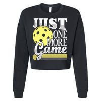 Just One More Game Pickleball Player Paddleball Cropped Pullover Crew