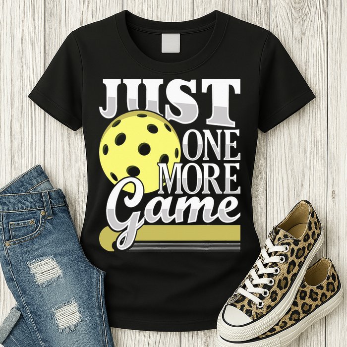 Just One More Game Pickleball Player Paddleball Womens T-Shirt