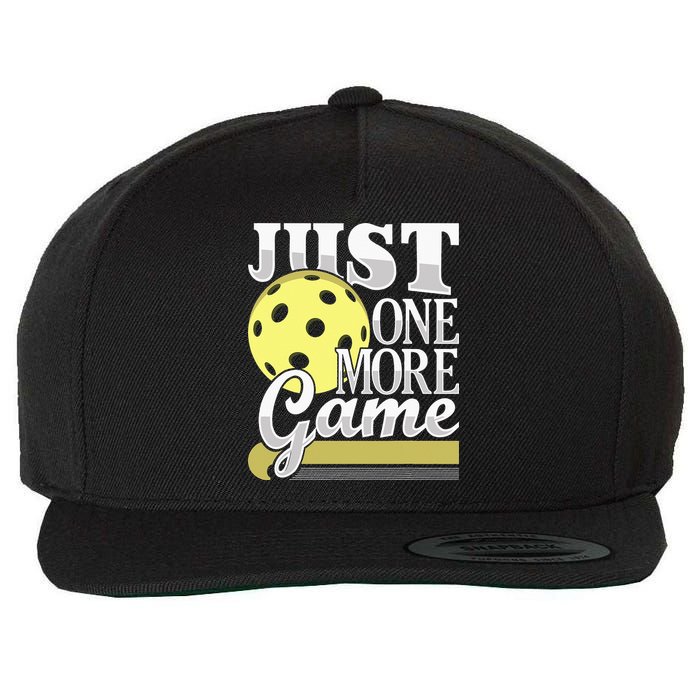 Just One More Game Pickleball Player Paddleball Wool Snapback Cap