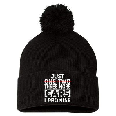 Just One More Car I Promise Mechanic Gift Car Lover Garage Pom Pom 12in Knit Beanie