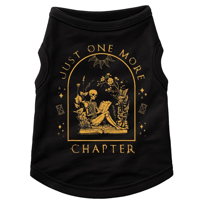Just One More Chapter Vintage Skeleton Reading Book Reader Doggie Tank
