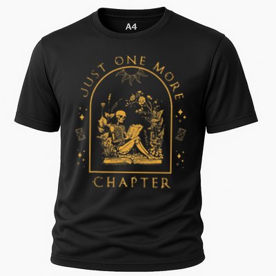 Just One More Chapter Vintage Skeleton Reading Book Reader Performance Shirt