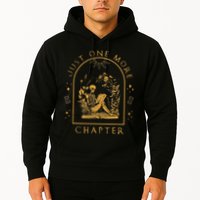 Just One More Chapter Vintage Skeleton Reading Book Reader Hoodie