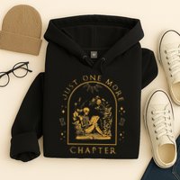 Just One More Chapter Vintage Skeleton Reading Book Reader Hoodie