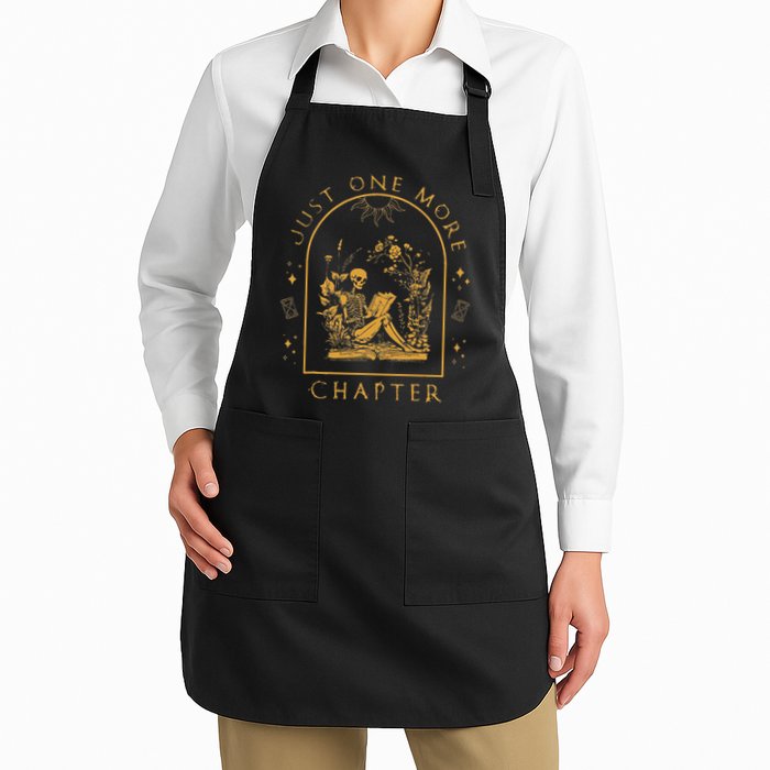 Just One More Chapter Vintage Skeleton Reading Book Reader Apron