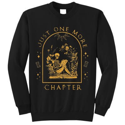 Just One More Chapter Vintage Skeleton Reading Book Reader Sweatshirt