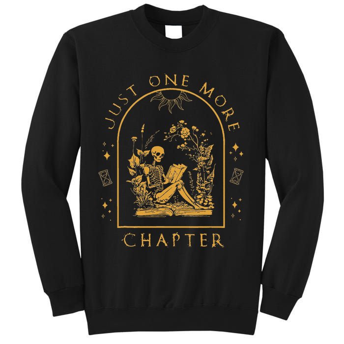 Just One More Chapter Vintage Skeleton Reading Book Reader Sweatshirt