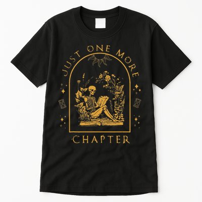 Just One More Chapter Vintage Skeleton Reading Book Reader Tall T-Shirt
