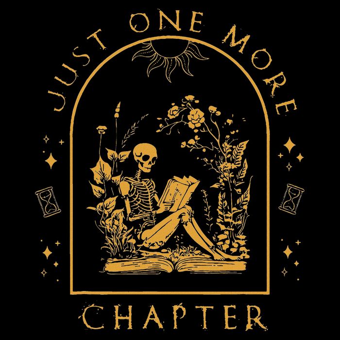 Just One More Chapter Vintage Skeleton Reading Book Reader Backpack
