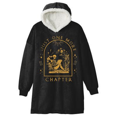 Just One More Chapter Vintage Skeleton Reading Book Reader Hooded Wearable Blanket