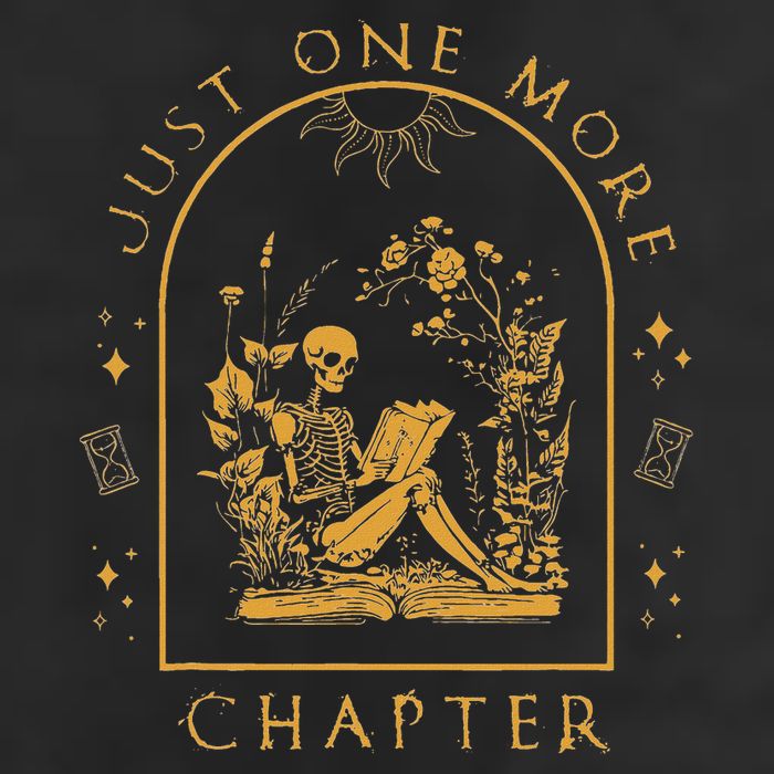 Just One More Chapter Vintage Skeleton Reading Book Reader Beanie