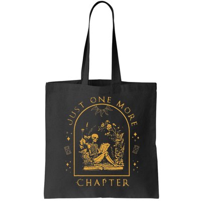 Just One More Chapter Vintage Skeleton Reading Book Reader Bag