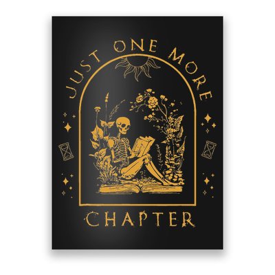 Just One More Chapter Vintage Skeleton Reading Book Reader Poster