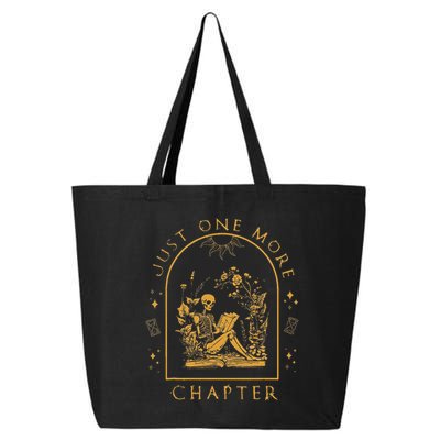 Just One More Chapter Vintage Skeleton Reading Book Reader 25L Jumbo Tote