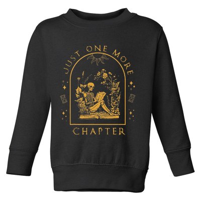 Just One More Chapter Vintage Skeleton Reading Book Reader Toddler Sweatshirt