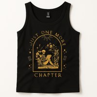 Just One More Chapter Vintage Skeleton Reading Book Reader Tank Top