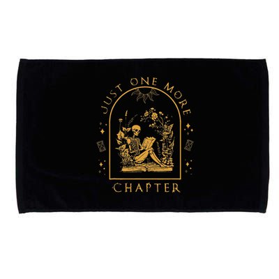 Just One More Chapter Vintage Skeleton Reading Book Reader Microfiber Hand Towel