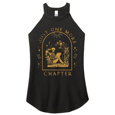 Just One More Chapter Vintage Skeleton Reading Book Reader Women's Perfect Tri Rocker Tank