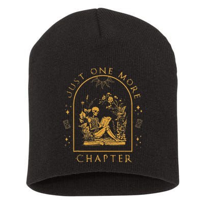Just One More Chapter Vintage Skeleton Reading Book Reader Short Acrylic Beanie