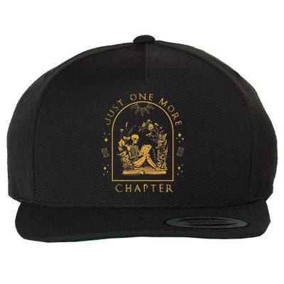 Just One More Chapter Vintage Skeleton Reading Book Reader Wool Snapback Cap