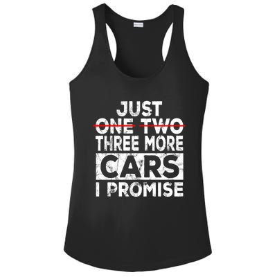 Just One More Car I Promise Mechanic Gift Car Lover Garage Ladies PosiCharge Competitor Racerback Tank