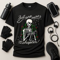 Just One More Chapter Funny Books Skeleton Bookworm Performance Shirt