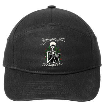 Just One More Chapter Funny Books Skeleton Bookworm 7-Panel Snapback Hat