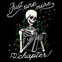 Just One More Chapter Funny Books Skeleton Bookworm Drawstring Bag