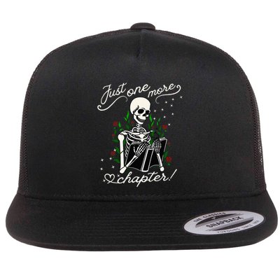 Just One More Chapter Funny Books Skeleton Bookworm Flatbill Hat