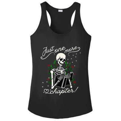 Just One More Chapter Funny Books Skeleton Bookworm Ladies PosiCharge Competitor Racerback Tank