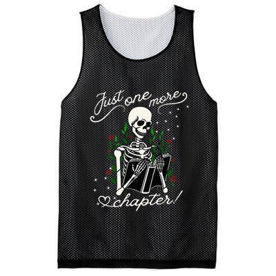 Just One More Chapter Funny Books Skeleton Bookworm Mesh Reversible Basketball Jersey Tank