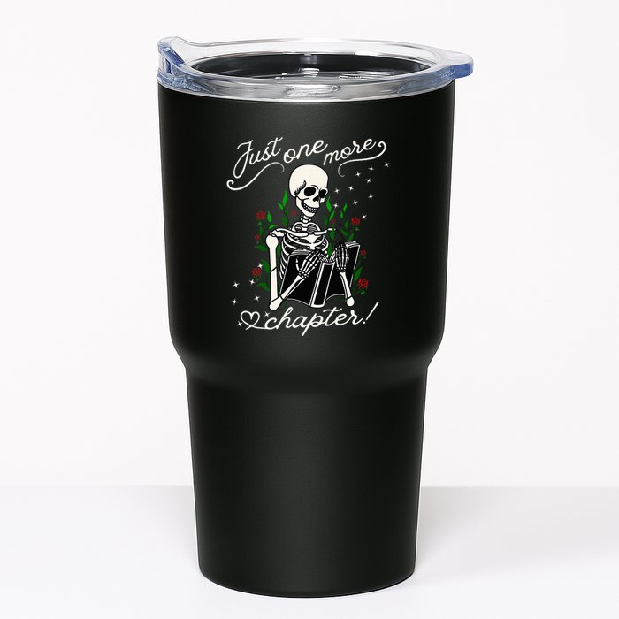 Just One More Chapter Funny Books Skeleton Bookworm Tumbler