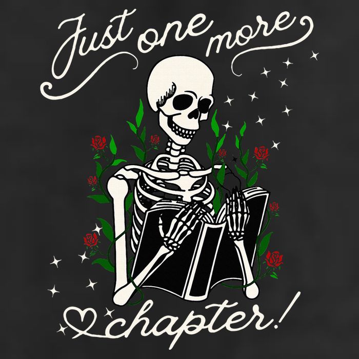 Just One More Chapter Funny Books Skeleton Bookworm Tumbler