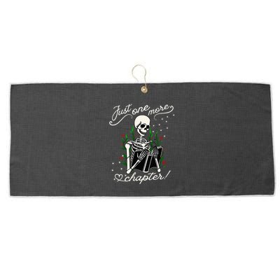 Just One More Chapter Funny Books Skeleton Bookworm Large Microfiber Waffle Golf Towel