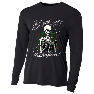 Just One More Chapter Funny Books Skeleton Bookworm Cooling Performance Long Sleeve Crew