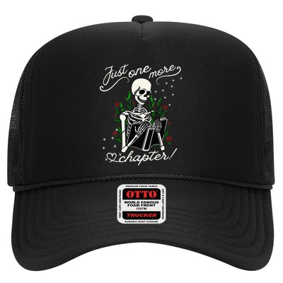 Just One More Chapter Funny Books Skeleton Bookworm Trucker Hat