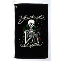 Just One More Chapter Funny Books Skeleton Bookworm Golf Towel