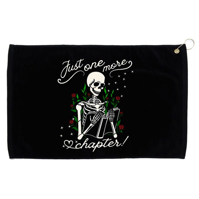 Just One More Chapter Funny Books Skeleton Bookworm Grommeted Golf Towel