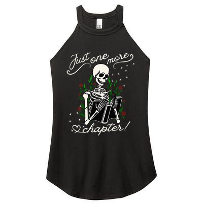 Just One More Chapter Funny Books Skeleton Bookworm Women's Perfect Tri Rocker Tank