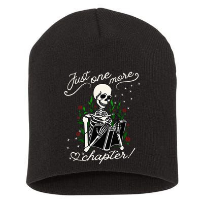Just One More Chapter Funny Books Skeleton Bookworm Short Acrylic Beanie