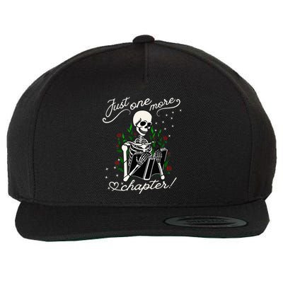 Just One More Chapter Funny Books Skeleton Bookworm Wool Snapback Cap