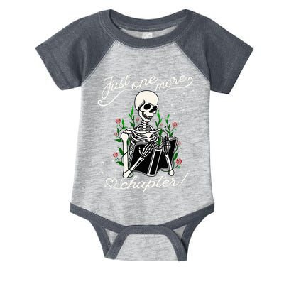 Just One More Chapter Funny Books Skeleton Bookworm Infant Baby Jersey Bodysuit