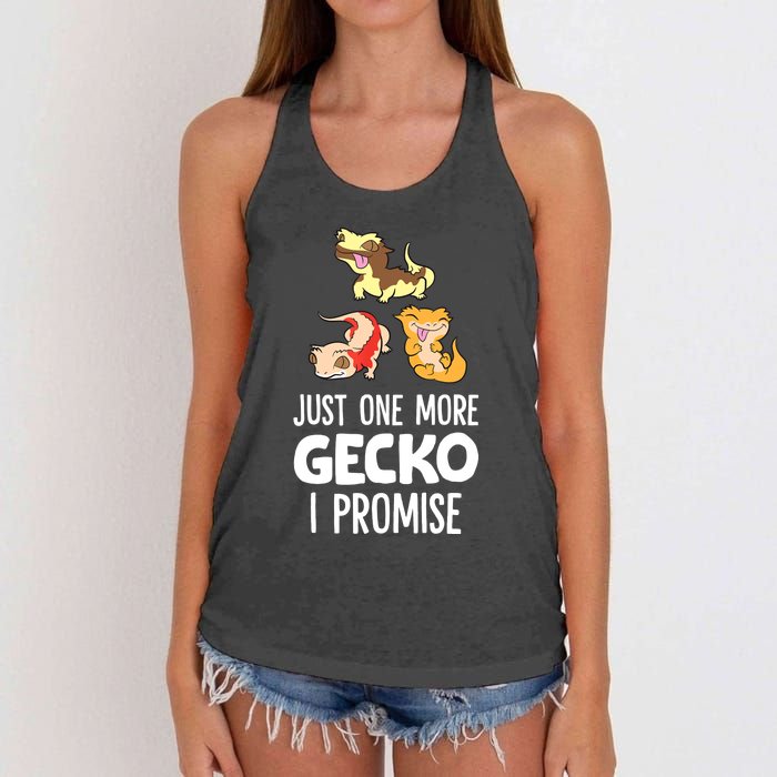 Just One More Crested Gecko I Promise Crested Gecko Owner Women's Knotted Racerback Tank