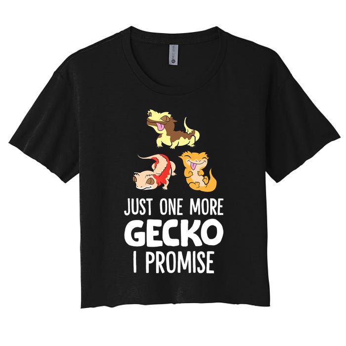 Just One More Crested Gecko I Promise Crested Gecko Owner Women's Crop Top Tee