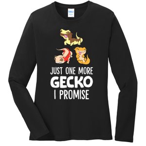 Just One More Crested Gecko I Promise Crested Gecko Owner Ladies Long Sleeve Shirt