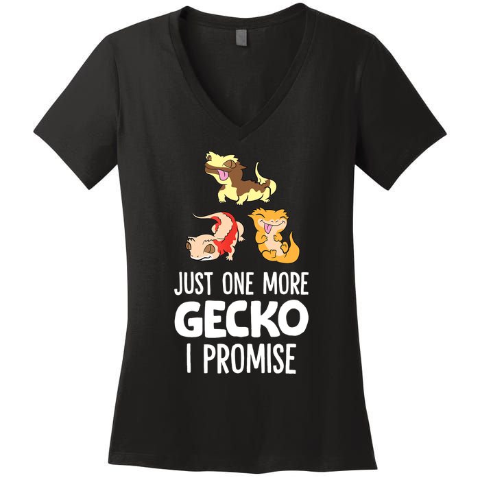 Just One More Crested Gecko I Promise Crested Gecko Owner Women's V-Neck T-Shirt