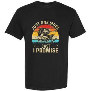 Just One More Cast I Promise Bass Fishing Funny Angler Retro Garment-Dyed Heavyweight T-Shirt