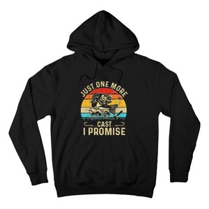 Just One More Cast I Promise Bass Fishing Funny Angler Retro Hoodie