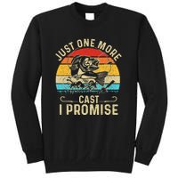 Just One More Cast I Promise Bass Fishing Funny Angler Retro Sweatshirt